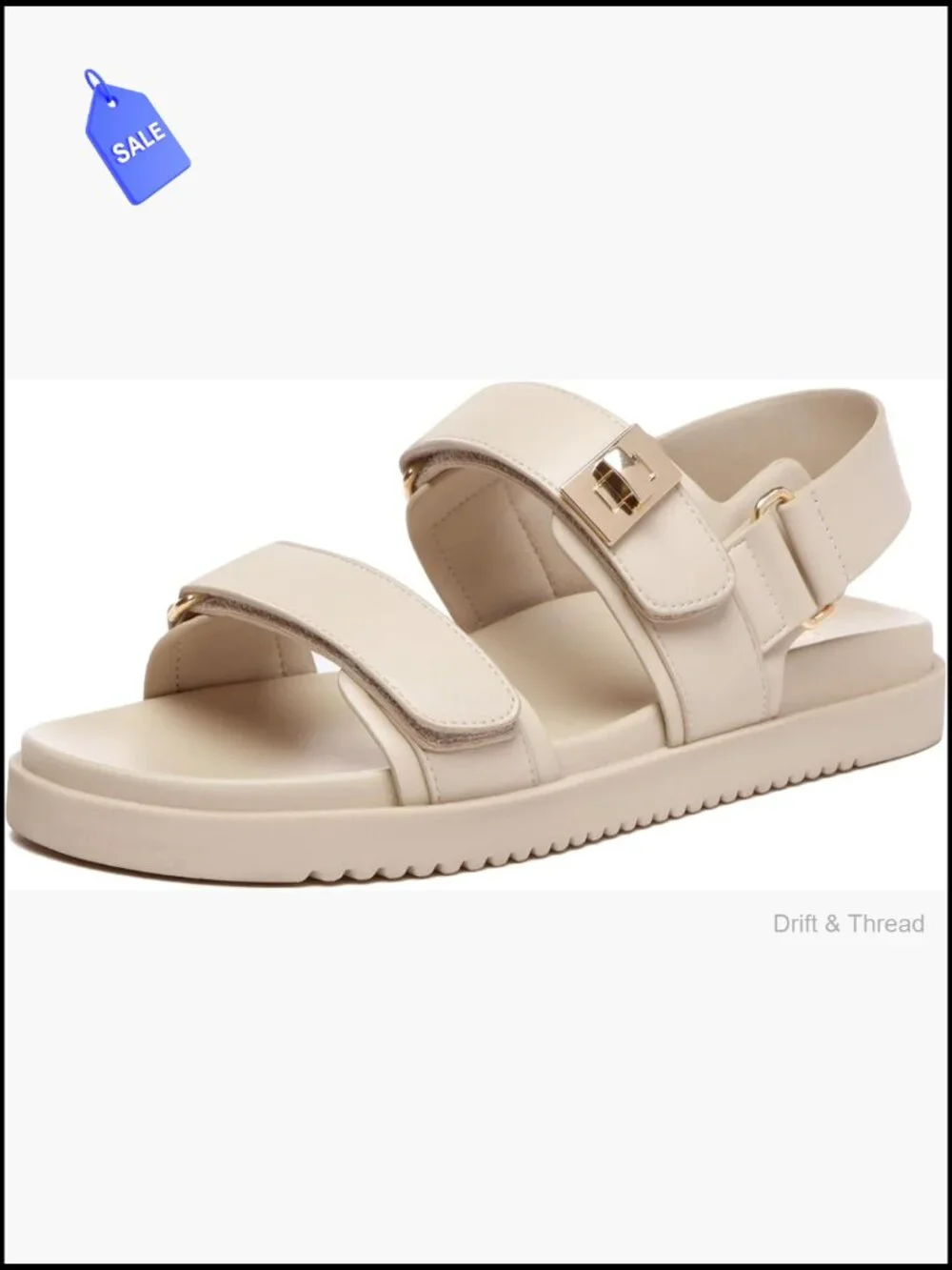 Women's Platform Sandals Adjustable Double Strap Slip On